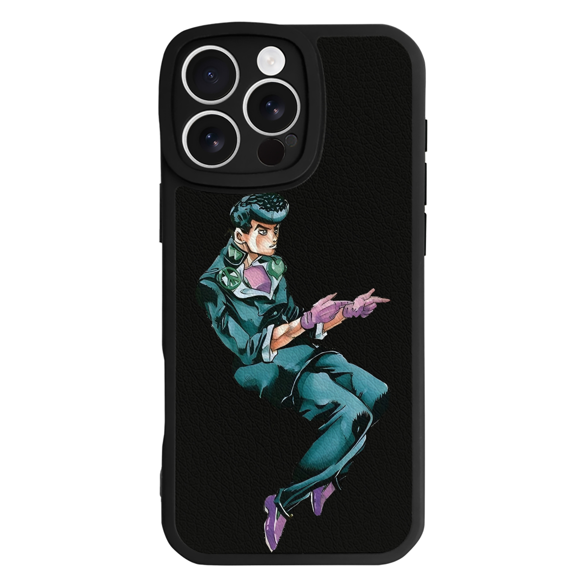 （画像用） ジョジョの奇妙な冒険 ひがしかた じょうすけ JoJo's Bizarre Adventure Higashikata Josuke 【iPhone 16シリーズ対応】シリコンスマホケース（レザー調） 材質：シリコン